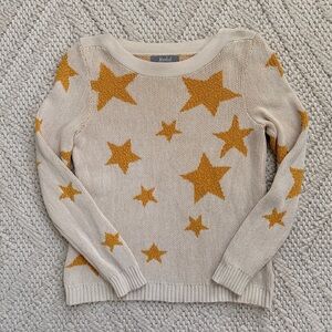 MARLED Star Boat Neck Knit Sweater 100% Cotton Womens MEDIUM EUC